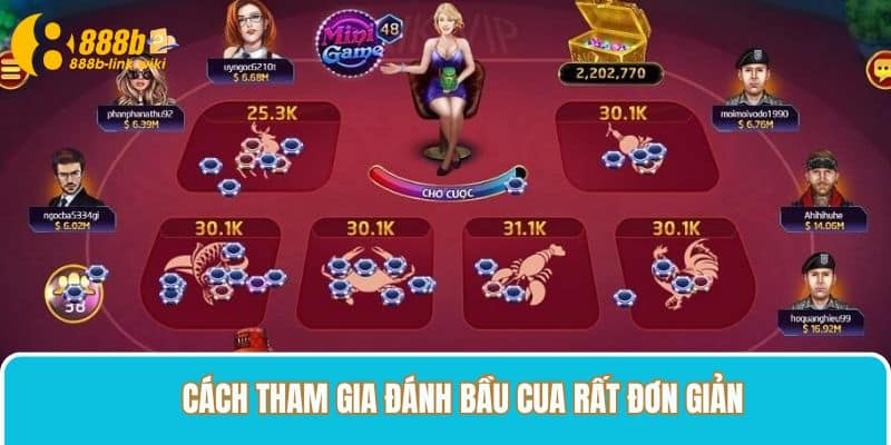 Cách tham gia đánh bầu cua 888B rất đơn giản